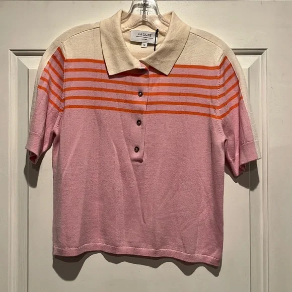 NWT La Ligne Pink and Orange Striped Sweater - Picture 4 of 8